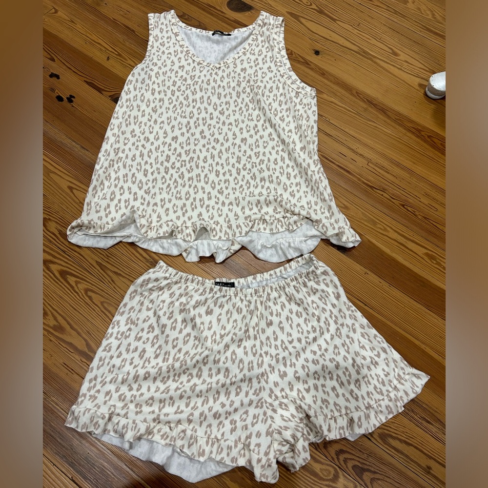 Leopard Print Tank and Shorts Set